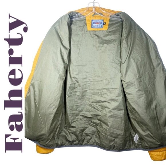 FAHERTY ATMOSPHERE PUFFER JACKET GOLD INSULATED FULL ZIP WATER REPELLENT, SMALL - Picture 6 of 13